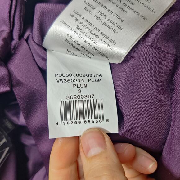 White by Vera Wang Plum Purple Halter Neck Bow Maxi Bridesmaid Prom Dress 2 - Picture 11 of 15